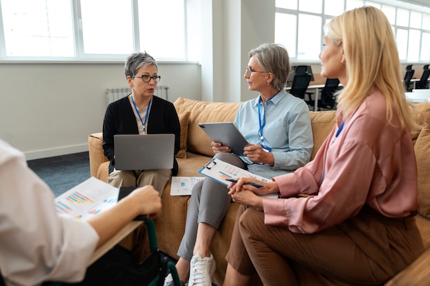 Board members in discussion