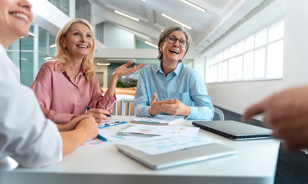 Board members meeting with confidence